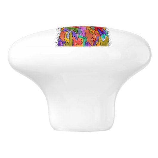 Schattigee en kleurrijke Llama Floral Knobs & Pull Keramische Knop (Zijkant)