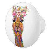 Schattigee en kleurrijke Llama Floral Knobs & Pull Keramische Knop (Rechts)