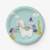 Schattigee en kleurrijke Llama gepersonaliseerde p Papieren Bordje (Voorkant)