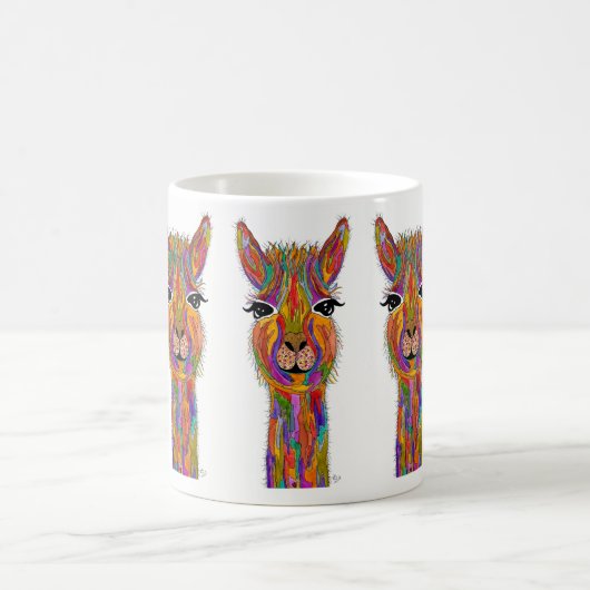 Schattigee en kleurrijke Llama Mok 11 oz. (Center)