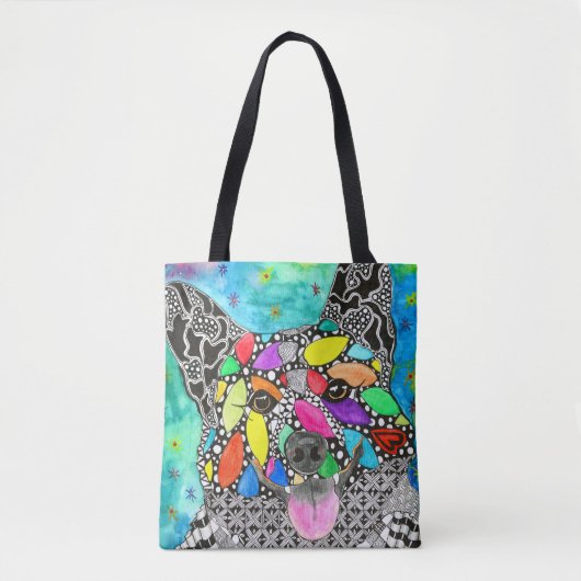 Schattigee en kleurrijke Pembroke Welsh Corgi Canv Tote Bag (Voorkant)