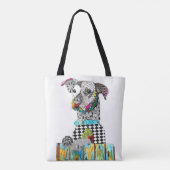 Schattigee en kleurrijke Pit Bull Canvas tas (Achterkant)