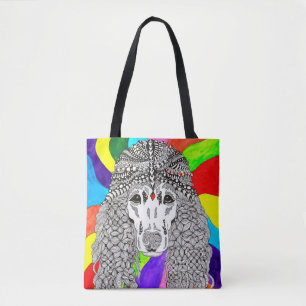 Schattigee en kleurrijke Poedel Canvas tas