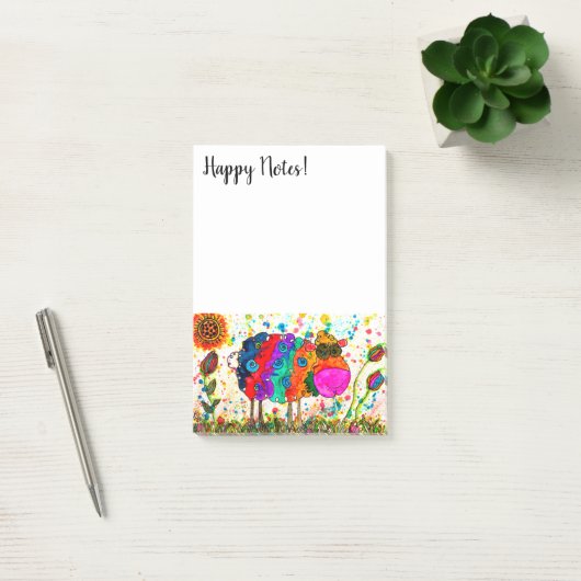 Schattigee en kleurrijke schapen post-it® notes (Kantoor)