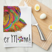 Schattigee en kleurrijke Schnauzer Mom Keukenhandd Theedoek (Quarter Fold)