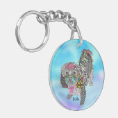 Schattigee en kleurrijke Shih Tzu Sleutelhanger (Voorkant Links)