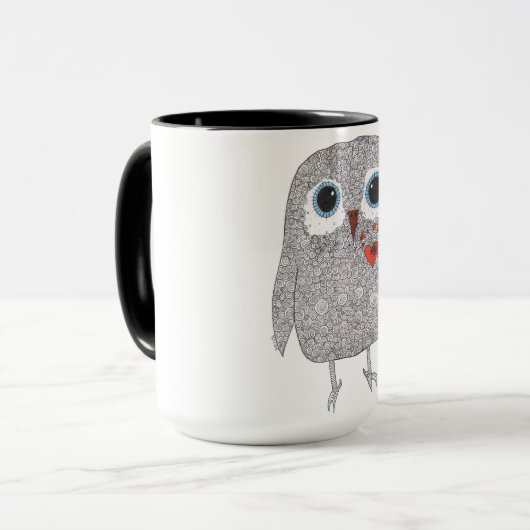 Schattigee en kleurrijke uil Mok (Voorkant links)