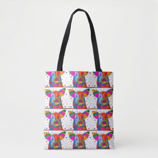 Schattigee en kleurrijke Varken Canvas tas (Voorkant)