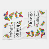 Schattigee en kleurrijke vlinder keukenhanddoek (Horizontaal)