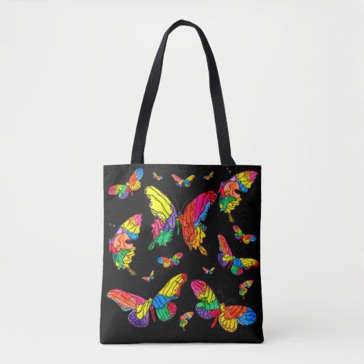 Schattigee en kleurrijke vlinders Canvas tas (Voorkant)