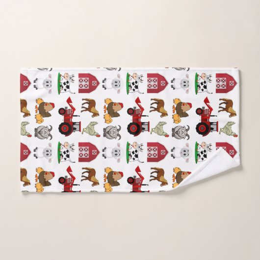 Schattigee en Moderne Boerderijdieren Patroon Dier Bad Handdoek (Handdoek)