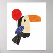 Schattigee en moderne handgetekende Toucan Nursery Poster (Voorkant)