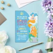 Schattigee en moderne Mermaid Kind verjaardagsfees Acryl Uitnodigingen (Insitu (Huwelijk))