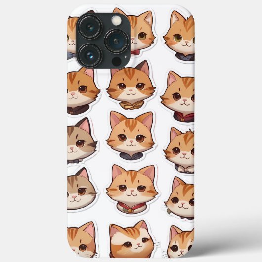 Schattigee en mooie kattenkop gezichten Case-Mate iPhone case (Achterkant)