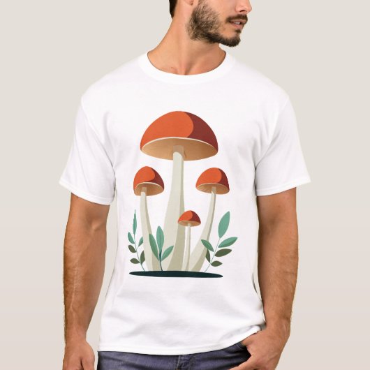 Schattigee en mooie paddenstoelen trend t-shirt (Voorkant)