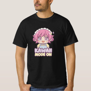 Schattigee en retro-anime tekenwerk t-shirt