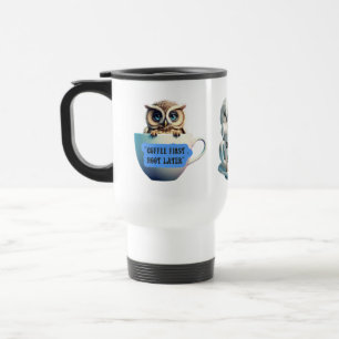 Schattigee en Sassy Owl-Stickers personaliseren ko Reisbeker