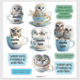 Schattigee en Sassy Owl-Stickers personaliseren ko Sticker