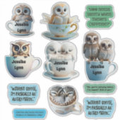 Schattigee en Sassy Owl-Stickers personaliseren ko Sticker (Voorkant)