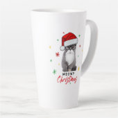 Schattigee en Schattige Santa Kitten Meowy Christm Latte Mok (Rechterhoek)