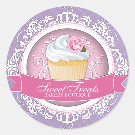 Schattigee en Speelse Cupcake Box Stickers (Voorkant)