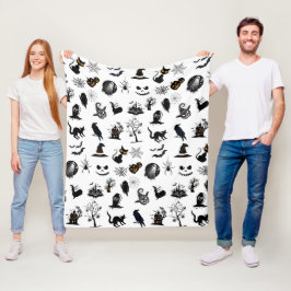 Schattigee en spookachtige Halloween Fleece Deken