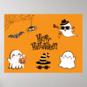 Schattigee en spookachtige Halloween Poster (Voorkant)