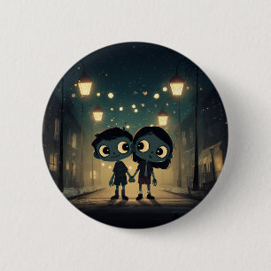 Schattigee en Spooky Zombies in Liefde - Button