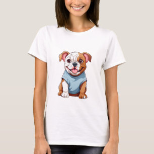 Schattigee en vrolijke baby dog bulldog t-shirt