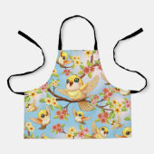 Schattigee en vrolijke vogels tussen de voorjaarsb schort (Voorkant)