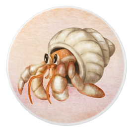 Schattigee en  waterverf zeeschelp in de oceaan keramische knop