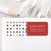 Schattigee en Whimsical Polk a Dot Adresetiketten Etiket (Insitu)