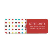 Schattigee en Whimsical Polk a Dot Adresetiketten Etiket (Voorkant)