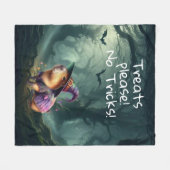 Schattigee en Witchy Halloween Capybara Fleece Deken (Voorkant (Horizontaal))