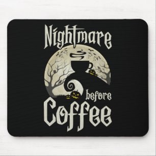 Schattigee enge nacht voor koffie Halloween Fun Mo Muismat
