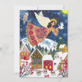 Schattigee engel vrede op aarde Foto Kerstmis Feestdagenkaart (Voorkant)