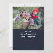 Schattigee engel vrede op aarde Foto Kerstmis Feestdagenkaart (Achterkant)