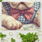 Schattigee  Engelse Bulldog Art Theedoek (Gevouwen)