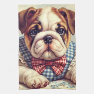 Schattigee Engelse Bulldog Art Theedoek