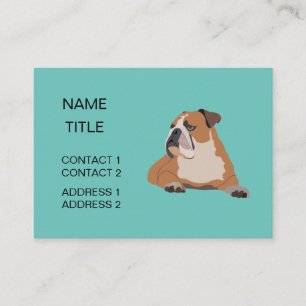 Schattigee Engelse Bulldog Pet Sitter Visitekaartje