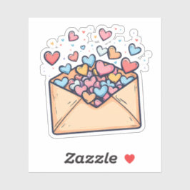 Schattigee envelop vol Valentijnsdag Sticker