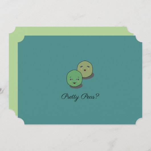 Schattigee " erwten" zult u mijn bruidsmeisje Kaar Kaart (Voorkant / Achterkant)