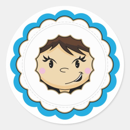 Schattigee Eskimo Gezicht Sticker (Voorkant)