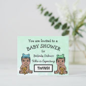 Schattigee Etnische Tweelingen Uitnodigingen voor (Staand voorkant)