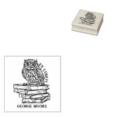 Schattigee Ex Libris Owl Bookplate Rubberstempel (Gestempeld)