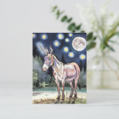 Schattigee ezel eenhoorn briefkaart (Staand voorkant)