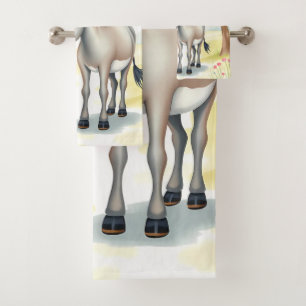 Schattigee ezel Waterverf voorjaar Bad Handdoek