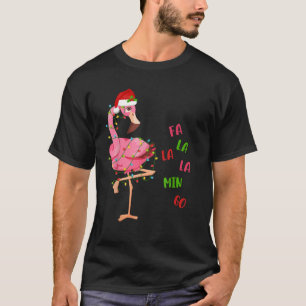 Schattigee Fa La Mingo kerst in juli roze vlammen T-shirt