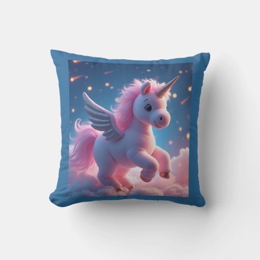 Schattigee Fairy Baby Unicorn Sparkling Fantasy Th Kussen (Voorkant)
