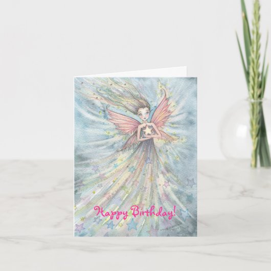 Schattigee Fairy Birthday Kaart (Voorkant)